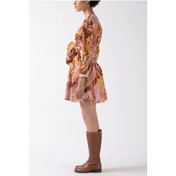 Garrie B Carly Wrap Dress Size S Botanical Flower Hawaii Vacation - Picture 3 of 11